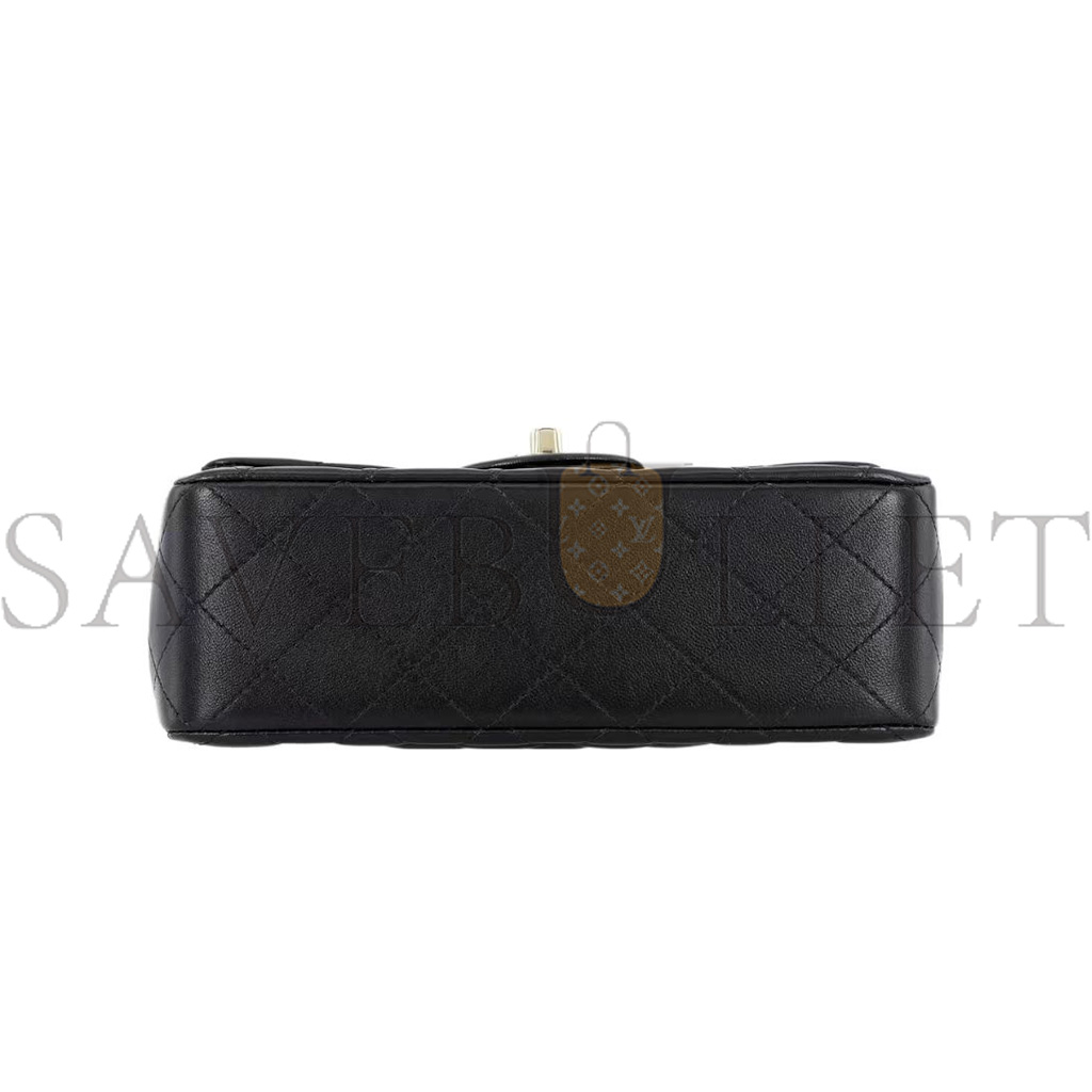 CHANEL MASTER FLAP BAG 23 BLACK LAMBSKIN GOLD HARDWARE AS2431 (20*12*6cm)